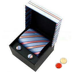 Comforting Set of Tie and Cufflink with free Roli Tilak and Chawal Comforting Set of Tie and Cufflink with free Roli Tilak and Chawal