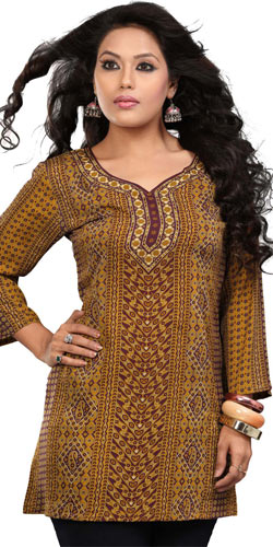 Marvelous Yellow Coloured Crepe Silk Printed Kurti Marvelous Yellow Coloured Crepe Silk Printed Kurti