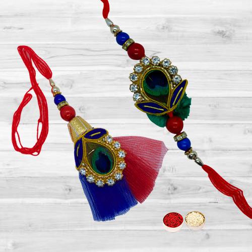 Beautifying Bhaiya Bhabhi Rakhi Set with Festive Look Beautifying Bhaiya Bhabhi Rakhi Set with Festive Look
