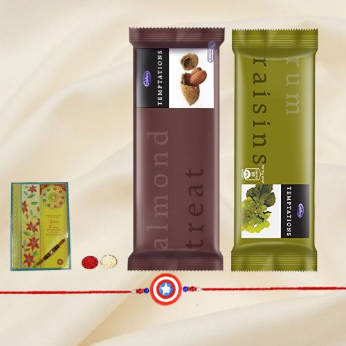 Lovely Cadburys Temptations with Free Kids Rakhi Roli Tilak and Chawal Lovely Cadburys Temptations with Free Kids Rakhi Roli Tilak and Chawal