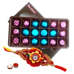 Irresistible Pack of Assorted Homemade Chocolates with a free Rakhi Roli Tilak and Chawal for Raksha Bandhan Irresistible Pack of Assorted Homemade Chocolates with a free Rakhi Roli Tilak and Chawal for Raksha Bandhan