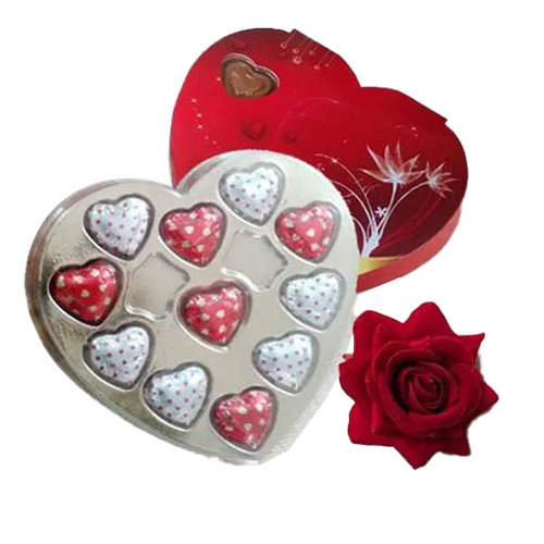 Red Heart Shape Pack of Assorted Homemade Chocolates Red Heart Shape Pack of Assorted Homemade Chocolates