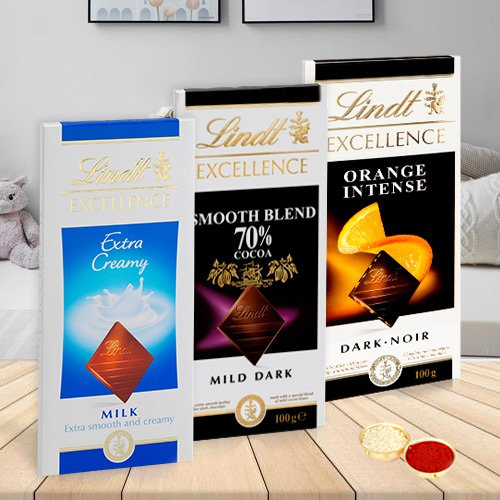 Enjoy with Lindt Chocolate Bars with free Roli Tilak and Chawal Enjoy with Lindt Chocolate Bars with free Roli Tilak and Chawal