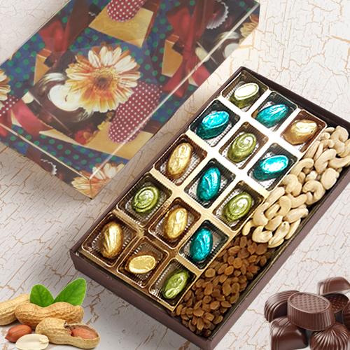 Scrumptious Assortment of Homemade Chocolates with Dry Fruits Scrumptious Assortment of Homemade Chocolates with Dry Fruits