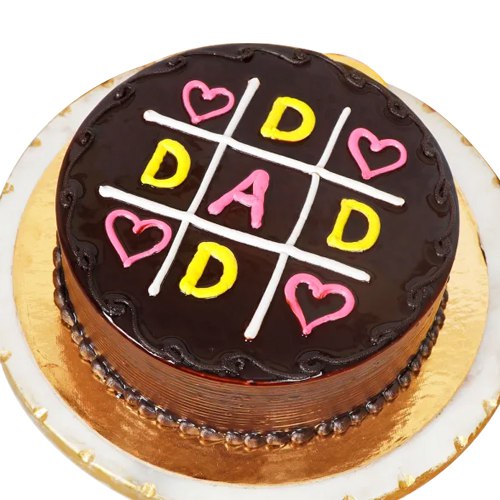 Yummy Eggless Tic Tac Toe Theme Cake for Dad