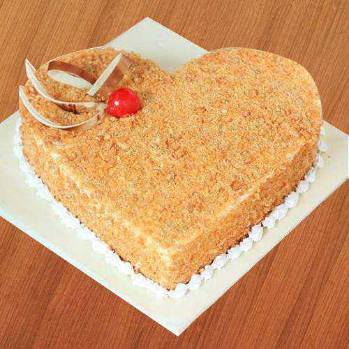 Enticing Heart Shape Butter Scotch Cake Enticing Heart Shape Butter Scotch Cake