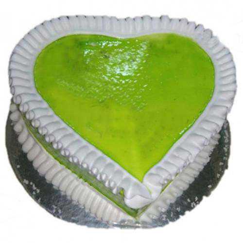 Delicious Kiwi Cake in Heart-Shape
