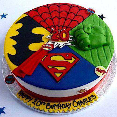 Tempting Kids Special Super Hero Egg less Cake Tempting Kids Special Super Hero Egg less Cake