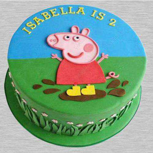 Blissful Peppa Pig Fondant Cake for Kids Party
