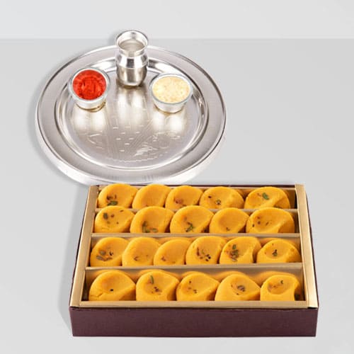 Haldirams Kesaria Pedas n Puja Thali Combo Haldirams Kesaria Pedas n Puja Thali Combo