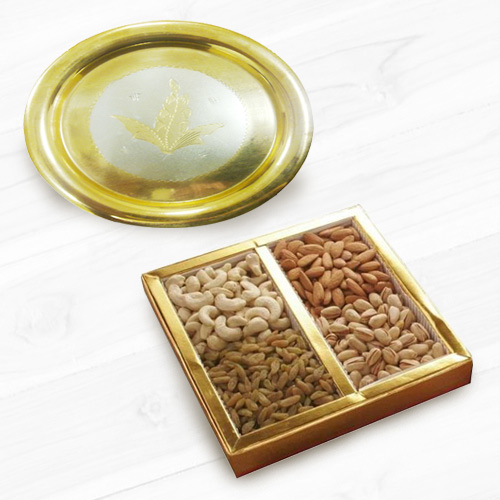 Gold Plated Thali Mixed Dry Fruits Gold Plated Thali Mixed Dry Fruits
