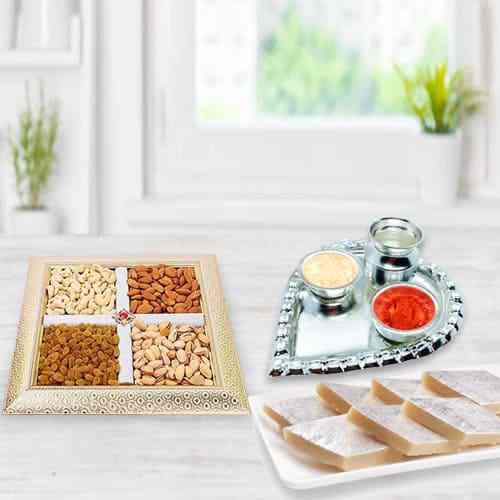 Kaju Katli with Dry fruits N Puja Thali Kaju Katli with Dry fruits N Puja Thali