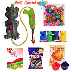 Holi Sprays with Colour and Chocolates Hamper Holi Sprays with Colour and Chocolates Hamper