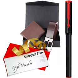 Mind Blowing Combo of Shoppers Stop Gift E Voucher worth Rs.1000 Parkar Beta Pen and Box of Wallet N Belt Mind Blowing Combo of Shoppers Stop Gift E Voucher worth Rs.1000 Parkar Beta Pen and Box of Wallet N Belt