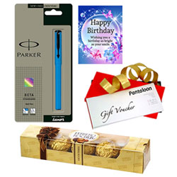 Magical Birthday Pack of Ferrero Rocher, Parker Pen, Gift Voucher Card Magical Birthday Pack of Ferrero Rocher, Parker Pen, Gift Voucher Card