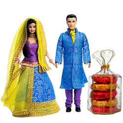 One-of-a-Kind Combo of Handmade Chocolates with Barbie N Ken Doll Set One-of-a-Kind Combo of Handmade Chocolates with Barbie N Ken Doll Set
