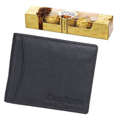 Hamper of Ferrero Rocher Chocolate with Longhorns Leather Wallet Hamper of Ferrero Rocher Chocolate with Longhorns Leather Wallet