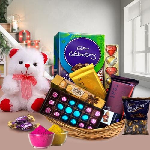 Lip Smacking Chocos Gift Basket for Holi