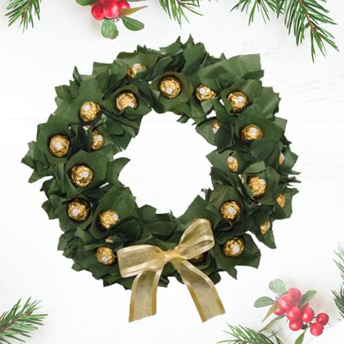 Trendy Xmas Wreath of Handmade Chocolates