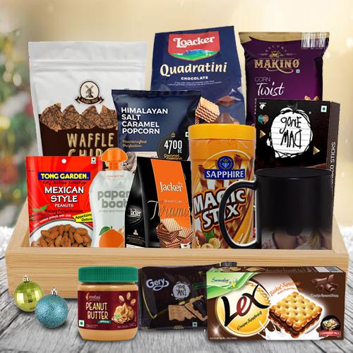 Joyous Christmas Gift Basket of Gourmet Snacks