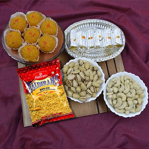 Yummy Haidiram Sweets N Snacks with Assorted Dry Fruits