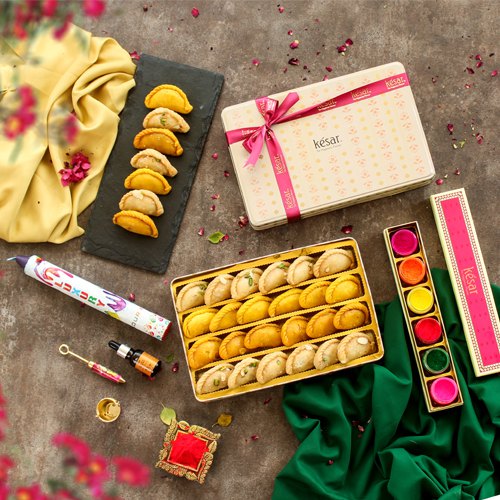 Premium Assorted Gujiyas N Holi Assortments Gift Combo