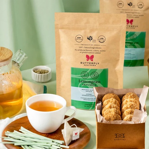 Aromatic Mindease Combo of Lemongrass Infusion N Cookies Aromatic Mindease Combo of Lemongrass Infusion N Cookies