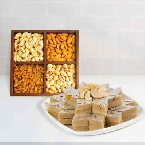 Hasldirams Kaju Katli with Mixed Dry Fruits