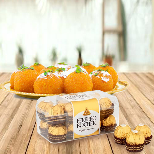 Haldirams Laddoo N Ferrero Rocher Chocolates Haldirams Laddoo N Ferrero Rocher Chocolates