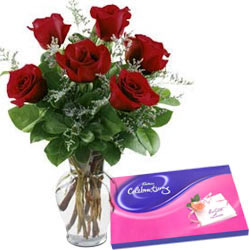 Red Roses with Cadbury Celebrations Pack Red Roses with Cadbury Celebrations Pack