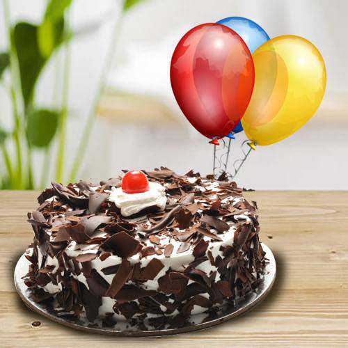 Rich Black Forest Cake with Balloons Rich Black Forest Cake with Balloons