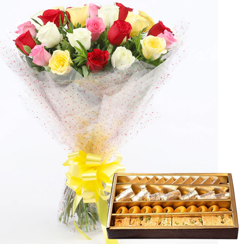 Mixed Roses N Delicious Assorted Sweets Mixed Roses N Delicious Assorted Sweets