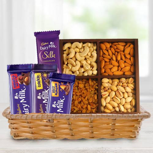 Crunchy Dry Fruits with Assorted Cadbury Chocolates