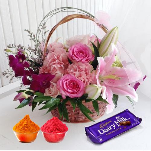 Gorgeuos Flowers combined added with enticing Cadburys Chocolate