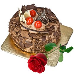 Tasty Chocolate Cake N Red Rose Tasty Chocolate Cake N Red Rose