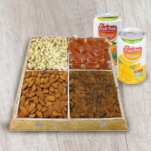 Delicious Dry Fruits Box with Beverages Delicious Dry Fruits Box with Beverages