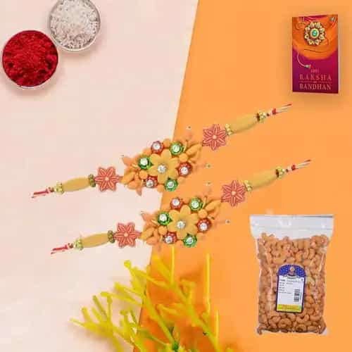 Masala Cashews with Free 2 Rakhis and Roli Tilak Chawal Masala Cashews with Free 2 Rakhis and Roli Tilak Chawal
