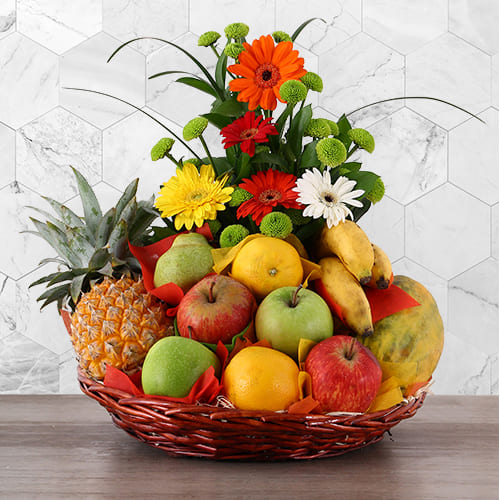 Nourishing Fruits n Flowers Gift Basket