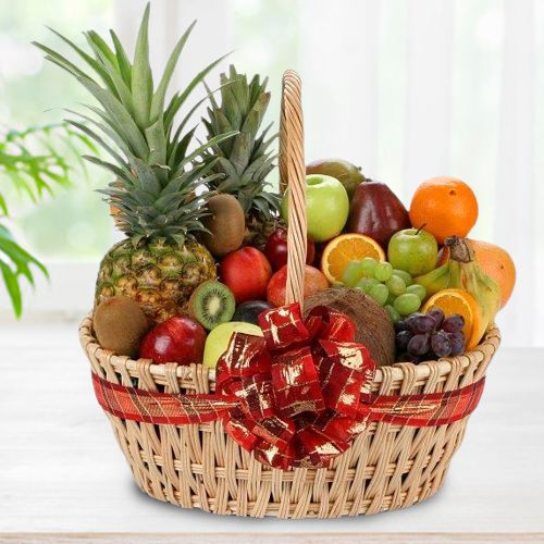 Mother Natures Fresh Fruits Basket with Handle