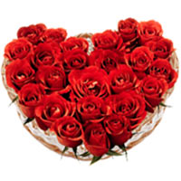 Red Roses in a bonny Heart Shape arrangement