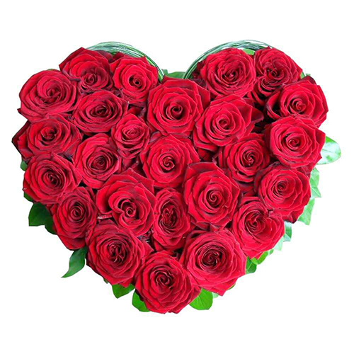 Heart Shaped Arrangement of Red Color Roses Heart Shaped Arrangement of Red Color Roses