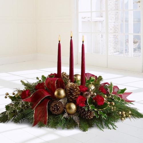 Wonderful Centerpiece of Roses N Gerberas with Candles Wonderful Centerpiece of Roses N Gerberas with Candles