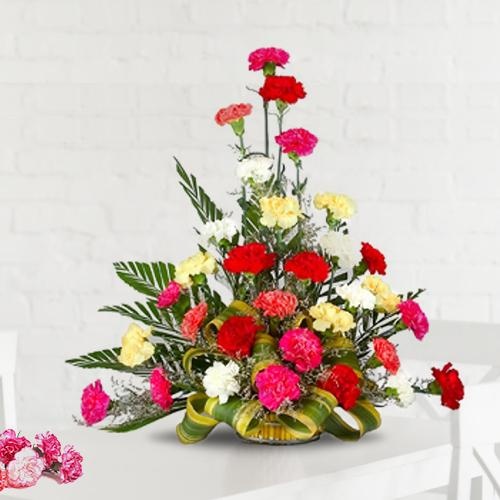 Splendid Arrangement of 30 Mixed Carnations Splendid Arrangement of 30 Mixed Carnations