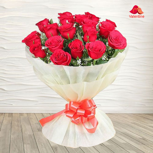 18 Exclusive Dutch Red Roses Bouquet Nicely Wrapped 18 Exclusive Dutch Red Roses Bouquet Nicely Wrapped