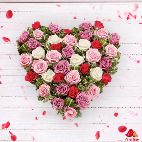 Multi Coloured Heart Shaped Arrangements Multi Coloured Heart Shaped Arrangements