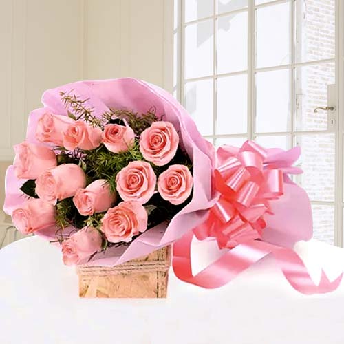 12 Pink Roses Bouquet Tissue Wrap 12 Pink Roses Bouquet Tissue Wrap