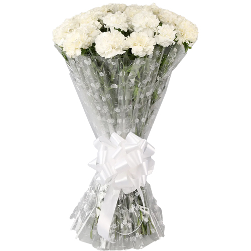 Mesmerizing White Carnations Bunch Mesmerizing White Carnations Bunch