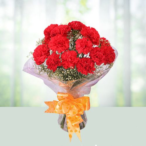 Attractive Red Color Carnations Bouquet Attractive Red Color Carnations Bouquet