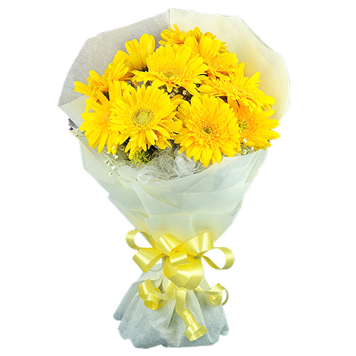 Blossoming Yellow Gerberas Bouquet Blossoming Yellow Gerberas Bouquet