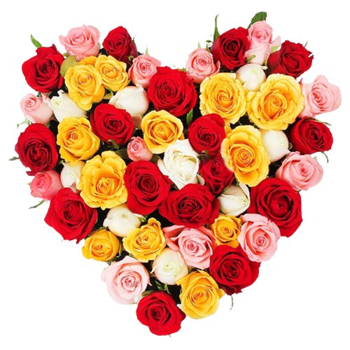 Exquisite Heart Shape Arrangement of Mixed Roses Exquisite Heart Shape Arrangement of Mixed Roses